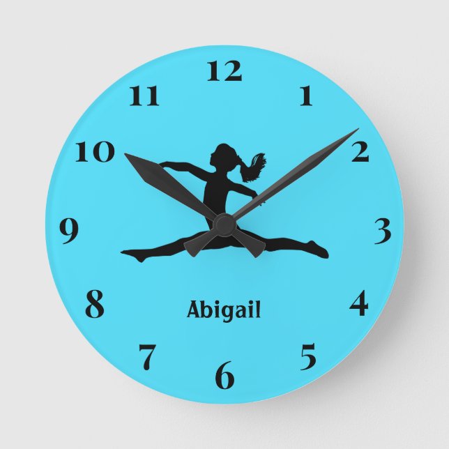 Reloj Redondo Mediano Bonito Gimnasia Silhouette Turquoise (Anverso)