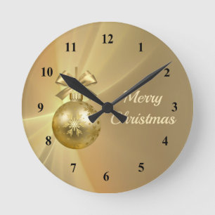 Reloj Redondo Mediano Bonito Navidades brillantes en baudible gráfico