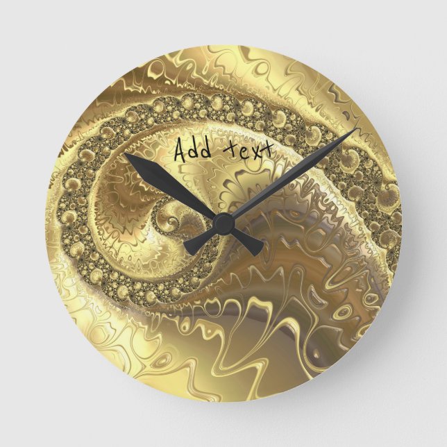 Reloj Redondo Mediano Bonitos tonos dorados (Anverso)