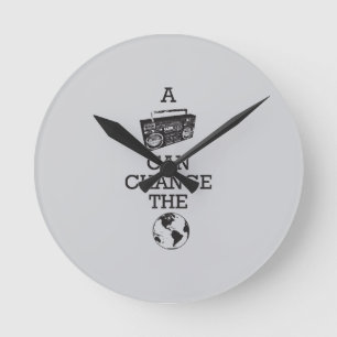 Reloj Redondo Mediano Boombox Can Change the World