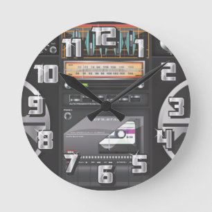 Reloj Redondo Mediano Boombox Ghetto Blaster