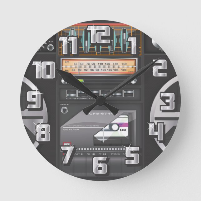 Reloj Redondo Mediano Boombox Ghetto Blaster (Anverso)