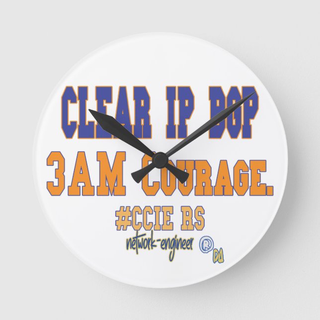 Reloj Redondo Mediano Borrar IP BGP - 3AM Coraje  (Anverso)