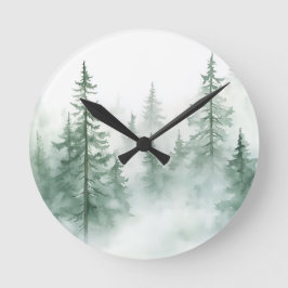 Reloj Redondo Mediano Bosque Brumoso 
