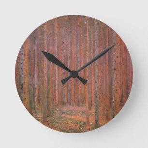 Reloj Redondo Mediano Bosque de Abetos de Gustav Klimt Tannenwald Árbole