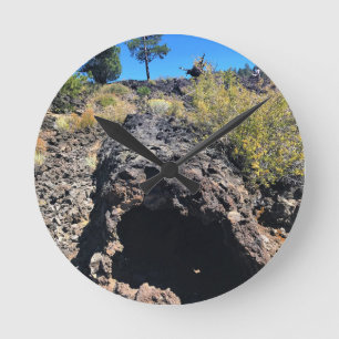 Reloj Redondo Mediano Bosque de cuenca de lava, O
