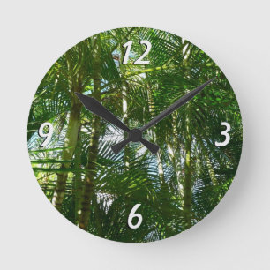 Reloj Redondo Mediano Bosque de palmeras Naturaleza tropical