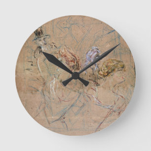 Reloj Redondo Mediano Bosquejo de Enrique de Toulouse-Lautrec el para