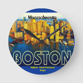 Reloj Redondo Mediano boston 2, Massachusetts - Personalizado
