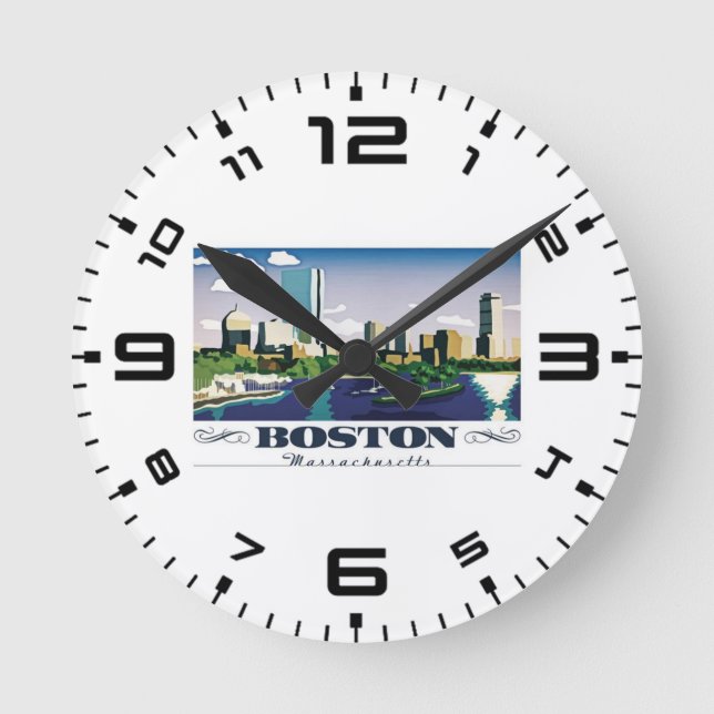 Reloj Redondo Mediano Boston, Massachusetts (Anverso)