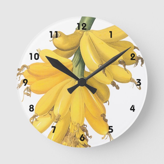 Reloj Redondo Mediano Botanical Yellow Bananas (Anverso)