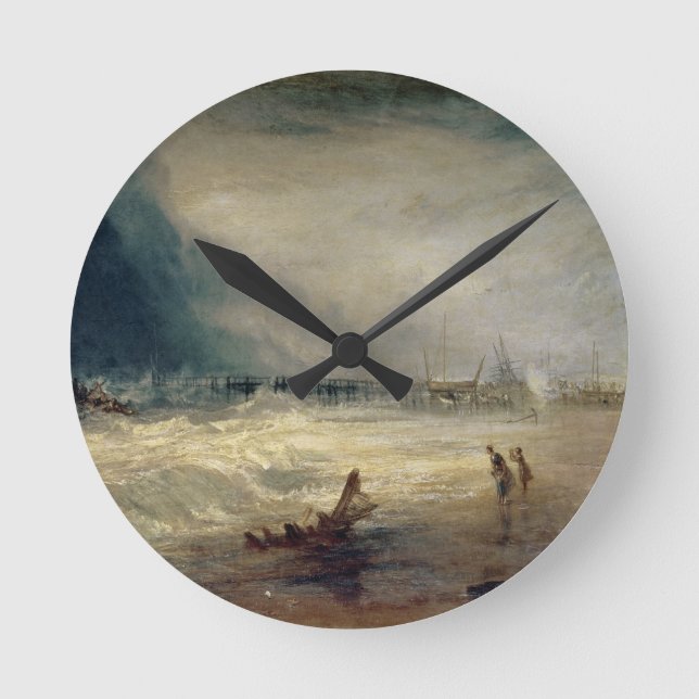 Reloj Redondo Mediano Bote salvavidas y Manby de José Mallord Guillermo (Anverso)