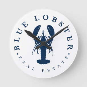 Reloj Redondo Mediano Botón de Blue Lobster Inmobiliaria