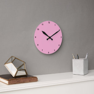 Reloj Redondo Mediano Botón Rosa Pastel