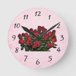 Reloj Redondo Mediano Bouquet de rosas rojas