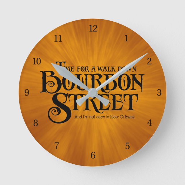Reloj Redondo Mediano Bourbon Street - funny whiskey drinking (Anverso)