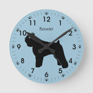 Reloj Redondo Mediano Bouvier des Flanders Dog Silhouette personalizada