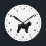 Reloj Redondo Mediano Bouvier des Flandres Dog Silhouette<br><div class="desc">Un divertido reloj de pared para la casa o la oficina. Es un regalo original para los amantes de Bouvier des Flandres. Echa un vistazo al Doodle World de Jenn para ver relojes aún más decorativos y una decoración de hogar con adorable temática animal.</div>
