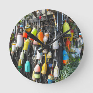 Reloj Redondo Mediano Boyas de bogavante coloridas