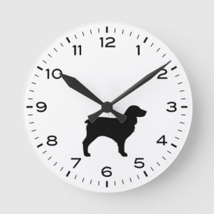 Reloj Redondo Mediano Boykin Spaniel Perro Raza Silhouette