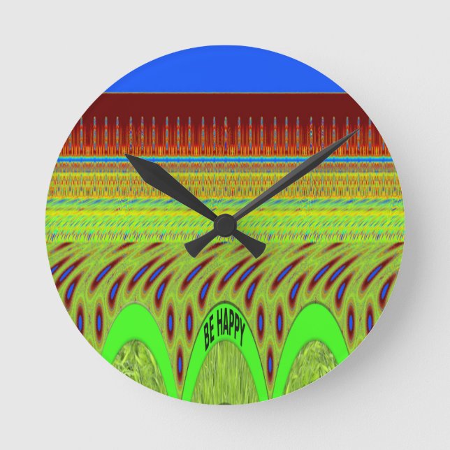Reloj Redondo Mediano Br Feliz de tener un buen día (Anverso)