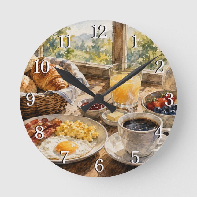 Reloj Redondo Mediano Breakfast Table Wall Clock — Cozy Kitchen Design (Anverso)