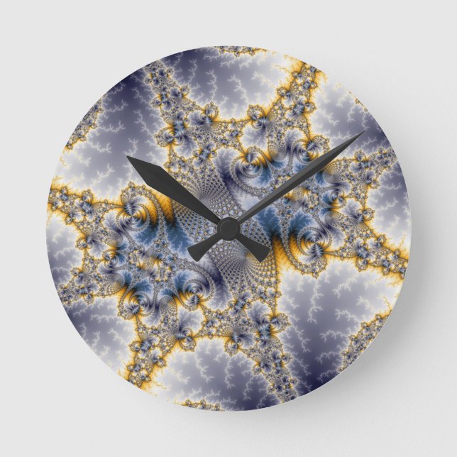 Reloj Redondo Mediano Bridge Network - Arte Fractal Mandelbrot (Anverso)