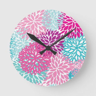 Reloj Redondo Mediano Bright Floral pattern 2
