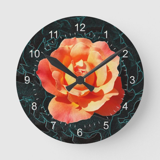 Reloj Redondo Mediano Bright orange rose (Anverso)