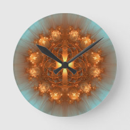 Reloj Redondo Mediano Brillante Cruz Mandala