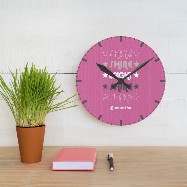 Reloj Redondo Mediano Brillo rosa. Brilla. Brillante. Brilla. Brilla. (Subido por el creador)