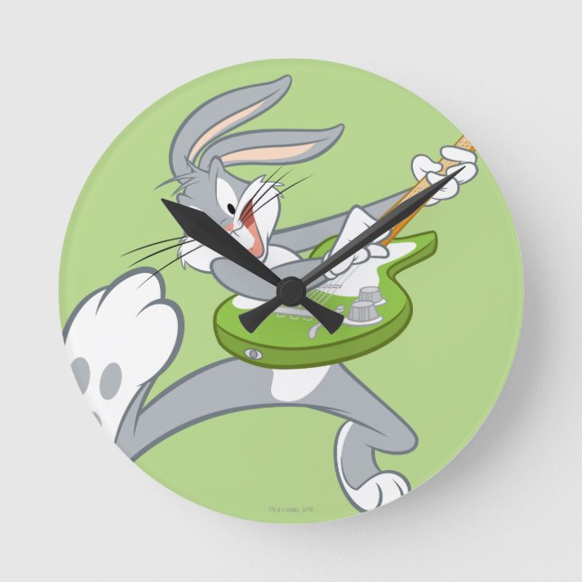 Reloj Redondo Mediano BROGS BUNNY™ Rocking On Guitar (Anverso)