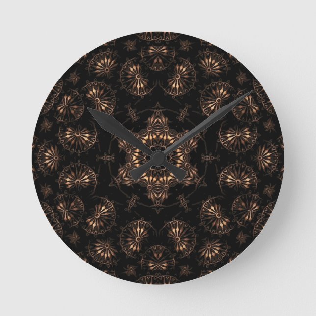 Reloj Redondo Mediano Bronce Age Mandala (Anverso)
