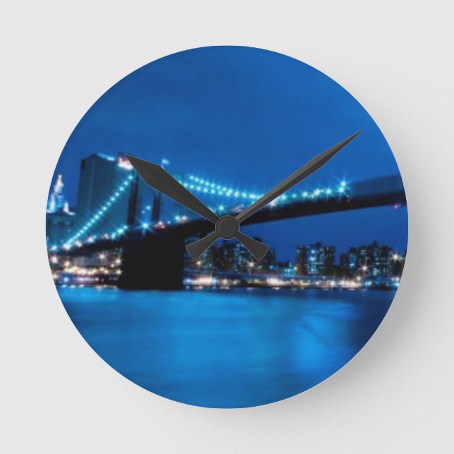 Reloj Redondo Mediano Brooklyn Bridge, New York (Anverso)