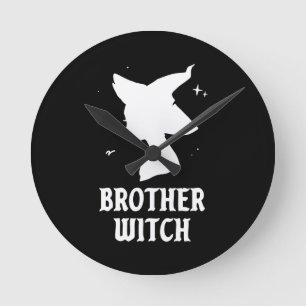 Reloj Redondo Mediano Brother Witch Funny Spooky Mateo Halloween