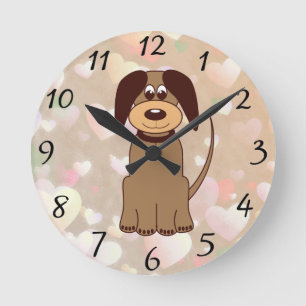 Reloj Redondo Mediano Brown Dog Wall Clock