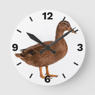 Reloj Redondo Mediano Brown Duck Farm Animal Countryside Rustic Decor