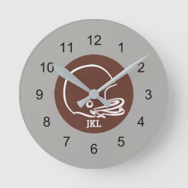 Reloj Redondo Mediano Brown Football Helmet Wall Clock