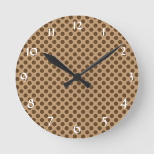 Reloj Redondo Mediano Brown Polka Dot