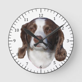 Reloj Redondo Mediano Brown & White Dog clock