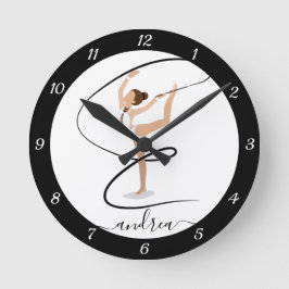 Reloj Redondo Mediano Brunette Chica Gymnastics Gymnast Elegant Name Cut
