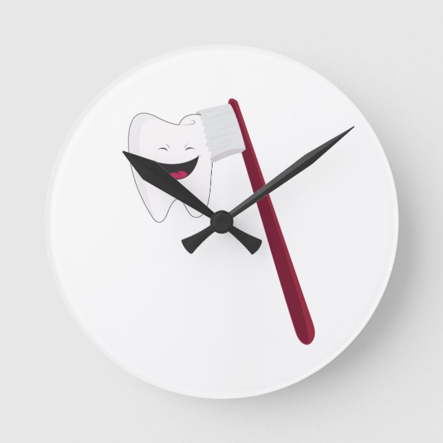 Reloj Redondo Mediano Brush Teeth (Anverso)