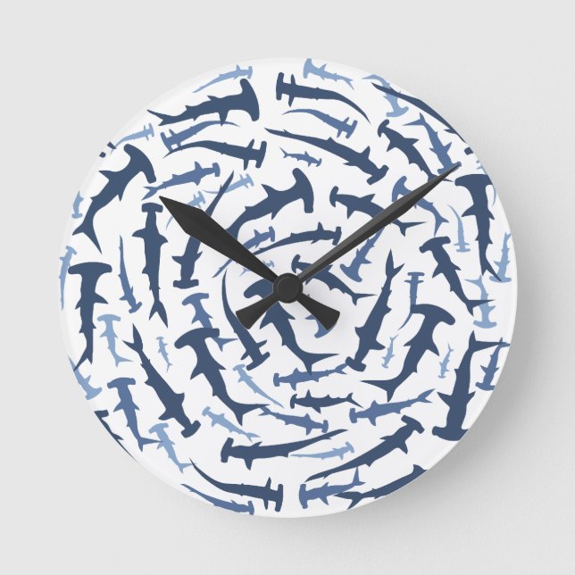 Reloj Redondo Mediano buceo hammerhai hammerhead (Anverso)