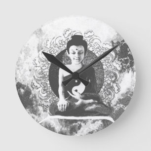 Reloj Redondo Mediano Buda Meditating con Yin Yang