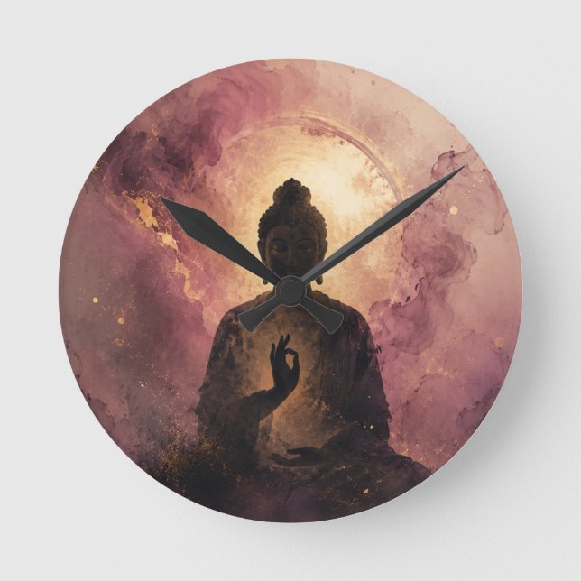 Reloj Redondo Mediano Buda Místico | Meditación Zen (Anverso)