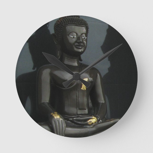 Reloj Redondo Mediano Buda negro... Nong Khai, Isaan, Tailandia (Anverso)