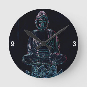 Reloj Redondo Mediano Buda que brilla intensamente