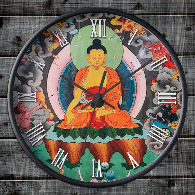 Reloj Redondo Mediano Buddha Shakyamuni, Nepal, budismo tibetano (Subido por el creador)
