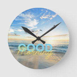 Reloj Redondo Mediano Buenos días cielo azul