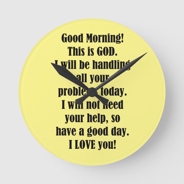 Reloj Redondo Mediano Buenos días desde DIOS (Anverso)